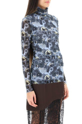 FLORAL STRETCH MESH TOP